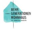 Logo mit Text Mehrgenerationenwohnaus in München Hadern mit blauem Haus als Graphik
