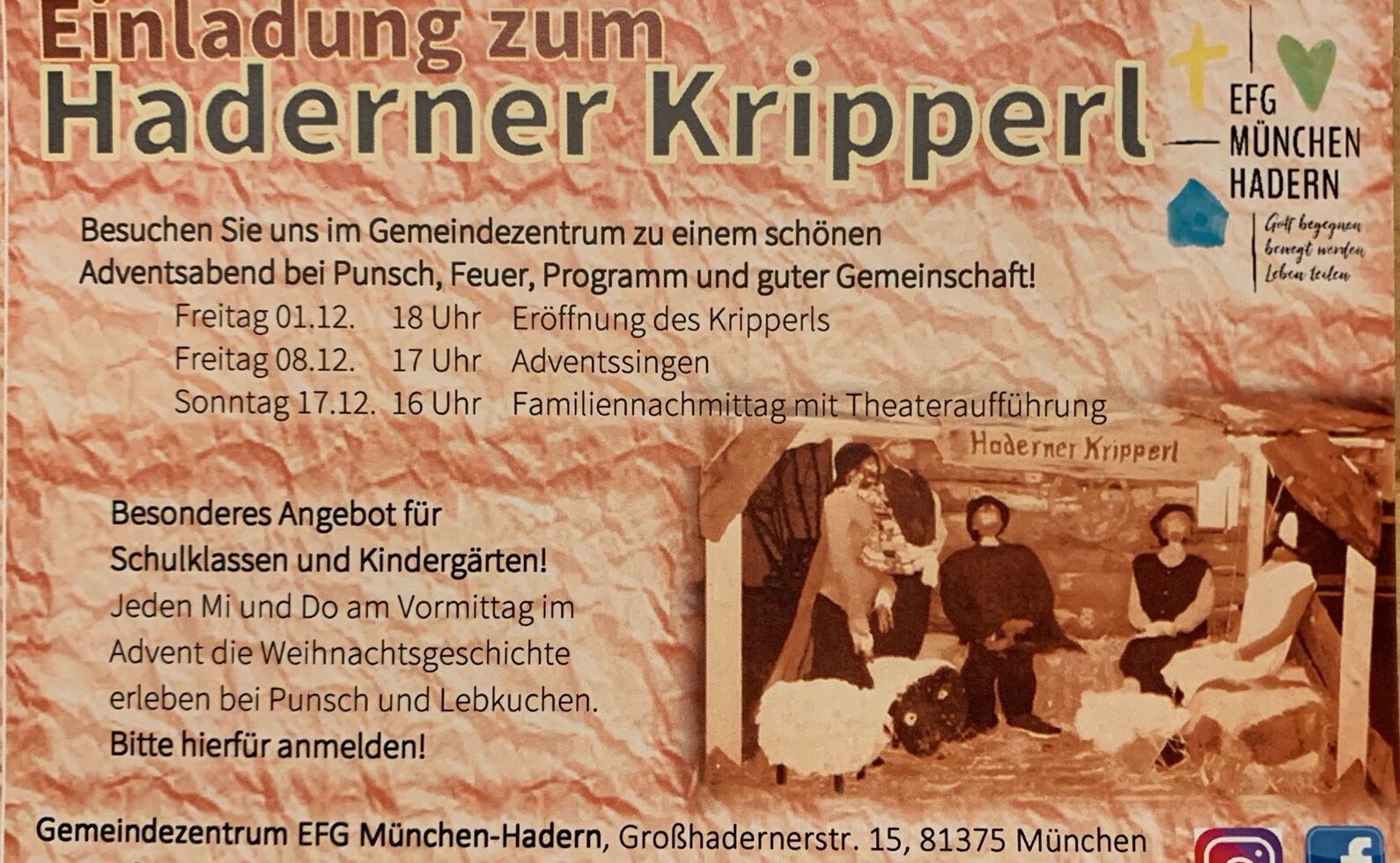 Einladung zum Haderner Kripperl