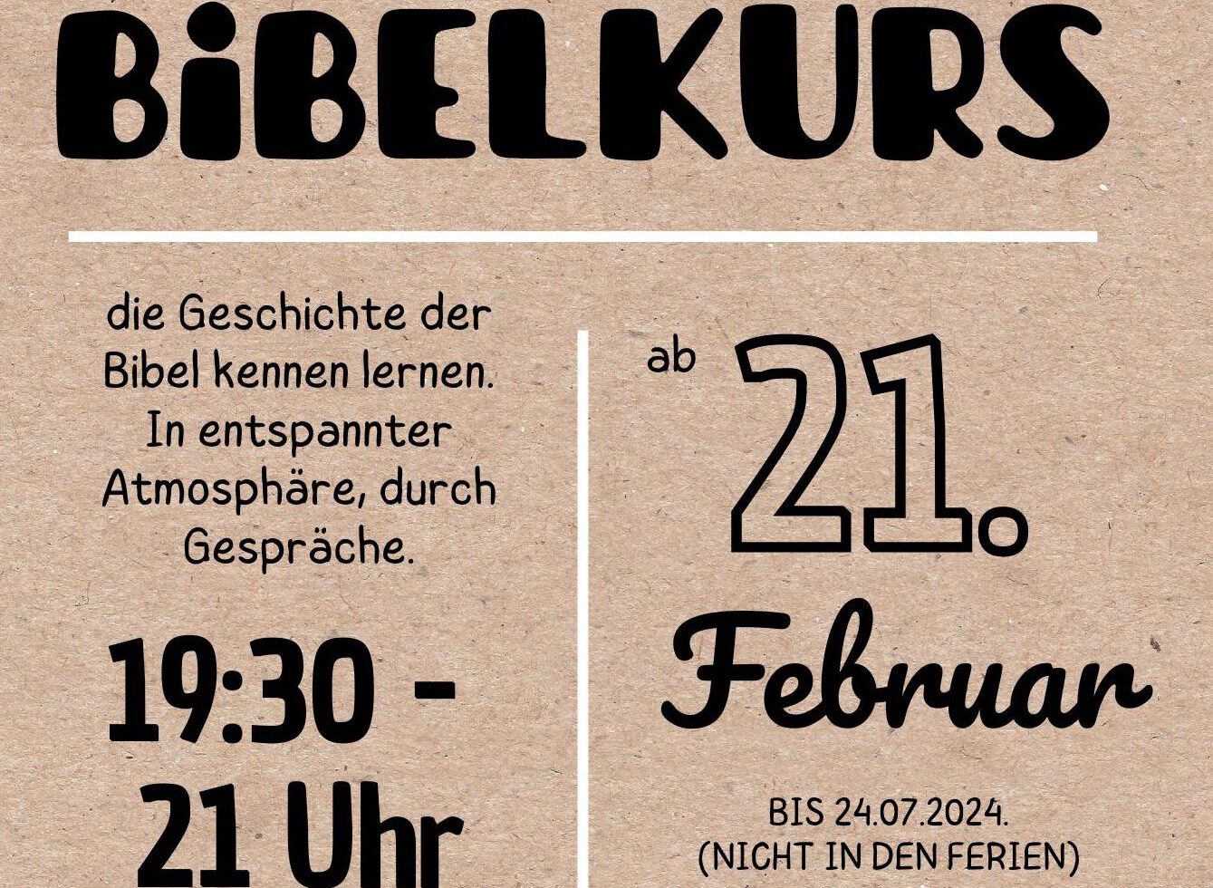 Bibelkurs ab dem 21.2.2024