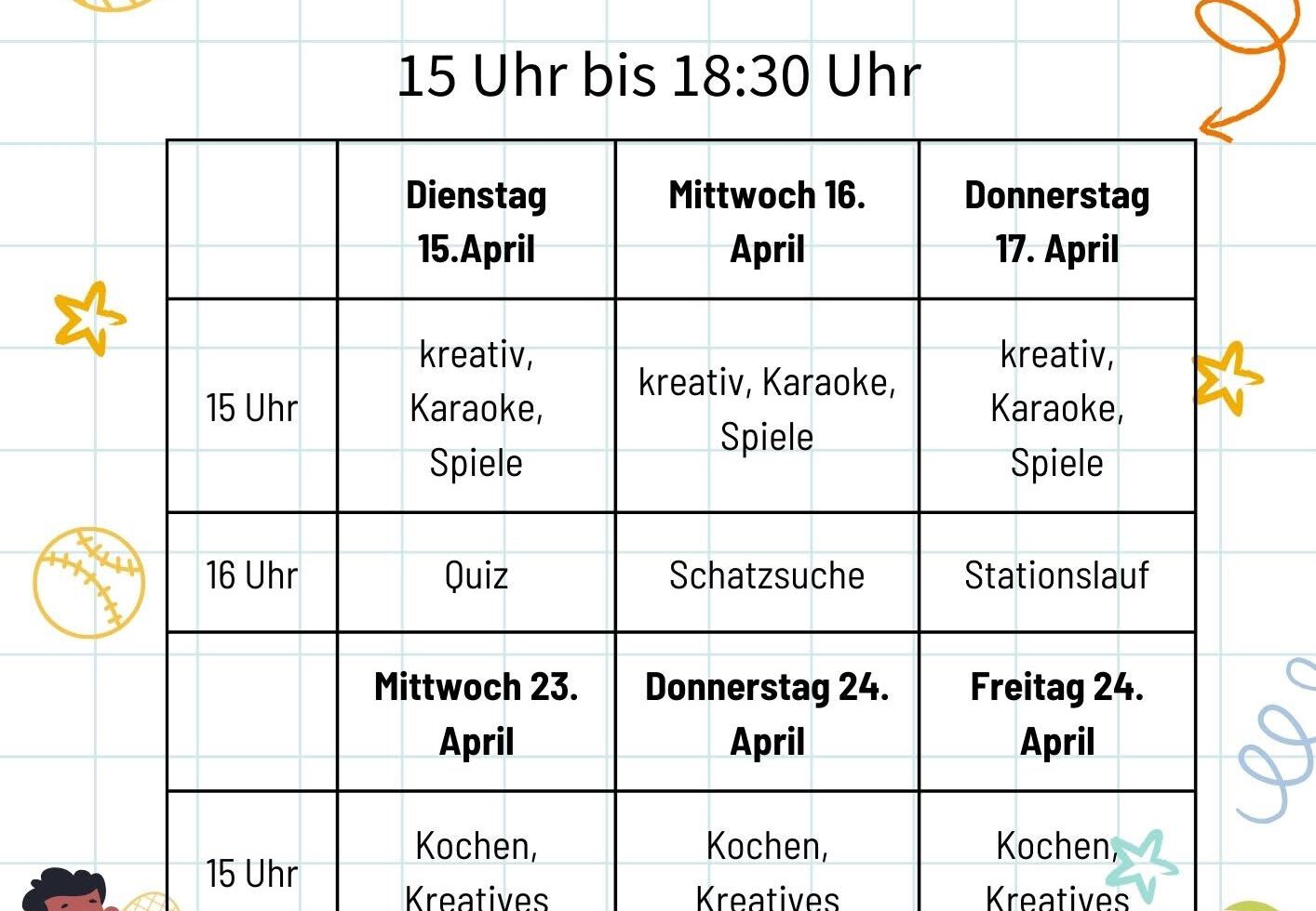 Ferienprogramm Ostern 2025