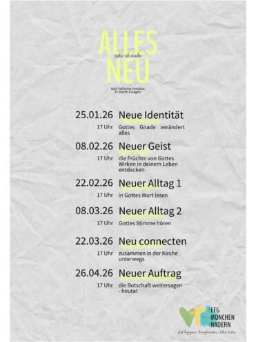 Liste mit Terminen und Themen der Abendgottesdienste