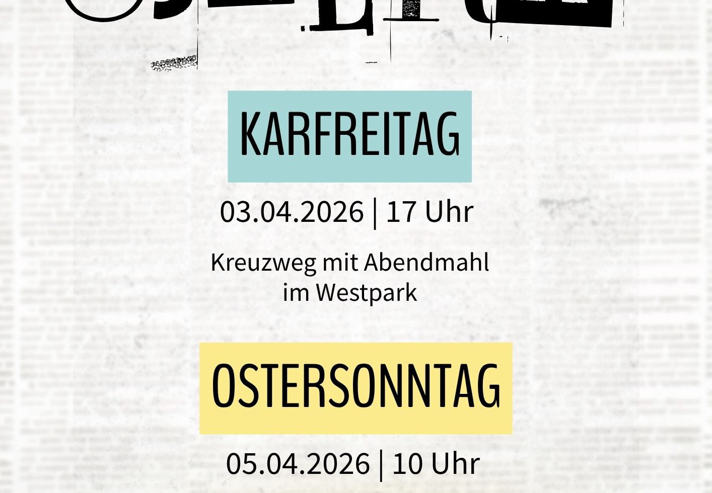 Ostern gemeinsam feiern – herzliche Einladung